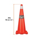 CONO DE PRECAUCION, 90 CM CON REFLEJANTE