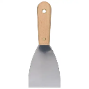ESPATULA RIGIDA DE ACERO DE ALTO CARBON CON MANGO DE MADERA 3"