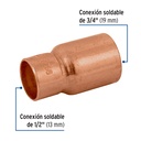 COPLE REDUCCION BUSHING COBRE 3/4'X 1/2', FOSET