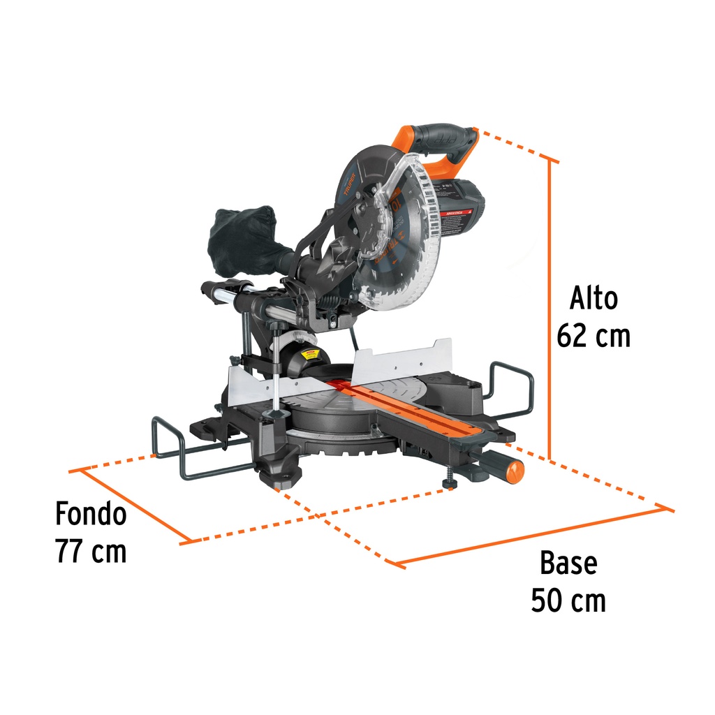 SIERRA DE INGLETE 10', 1900W TELESCOPICA COMPUESTA, TRUPER