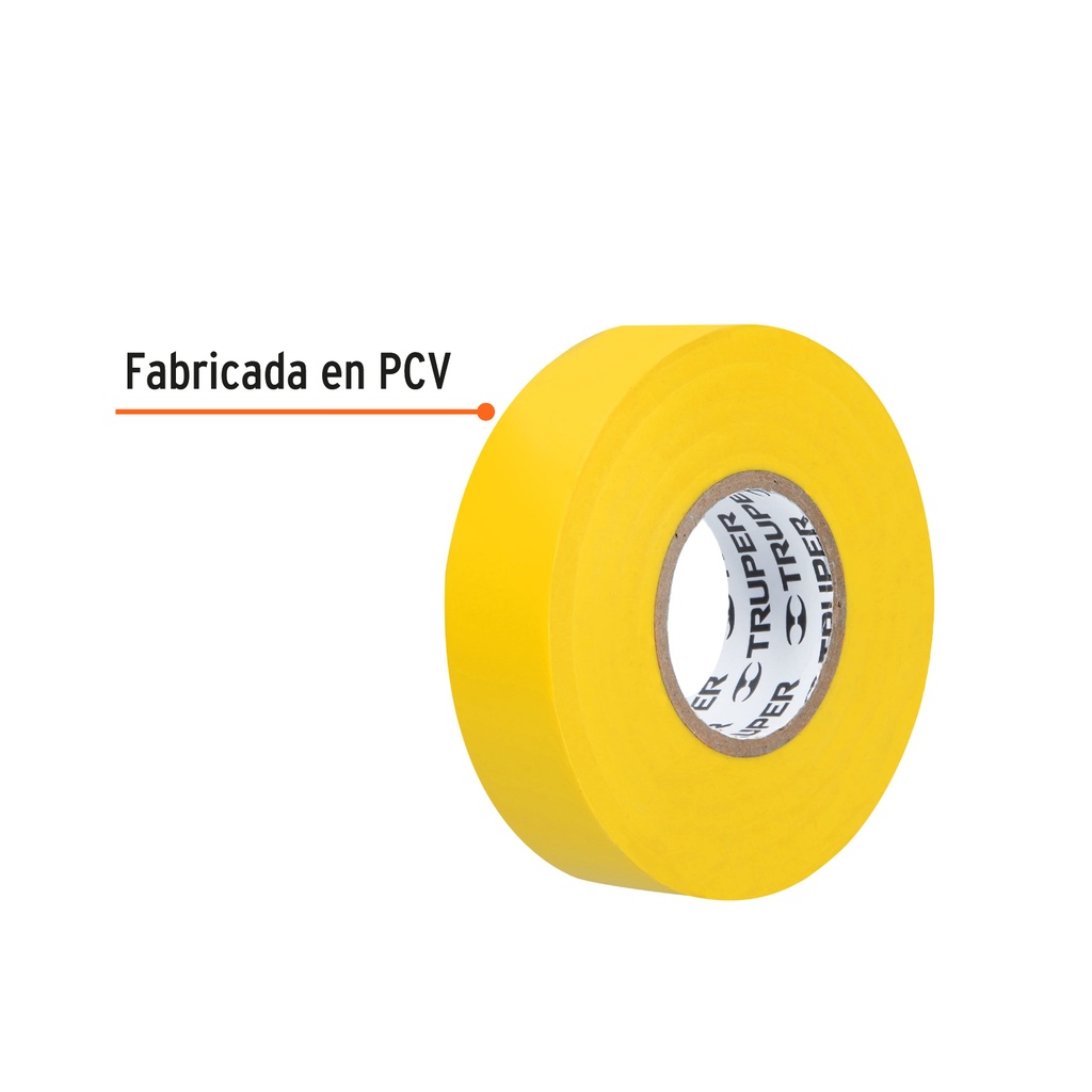 CINTA DE AISLAR DE 18 M X 19 MM, AMARILLA, TRUPER