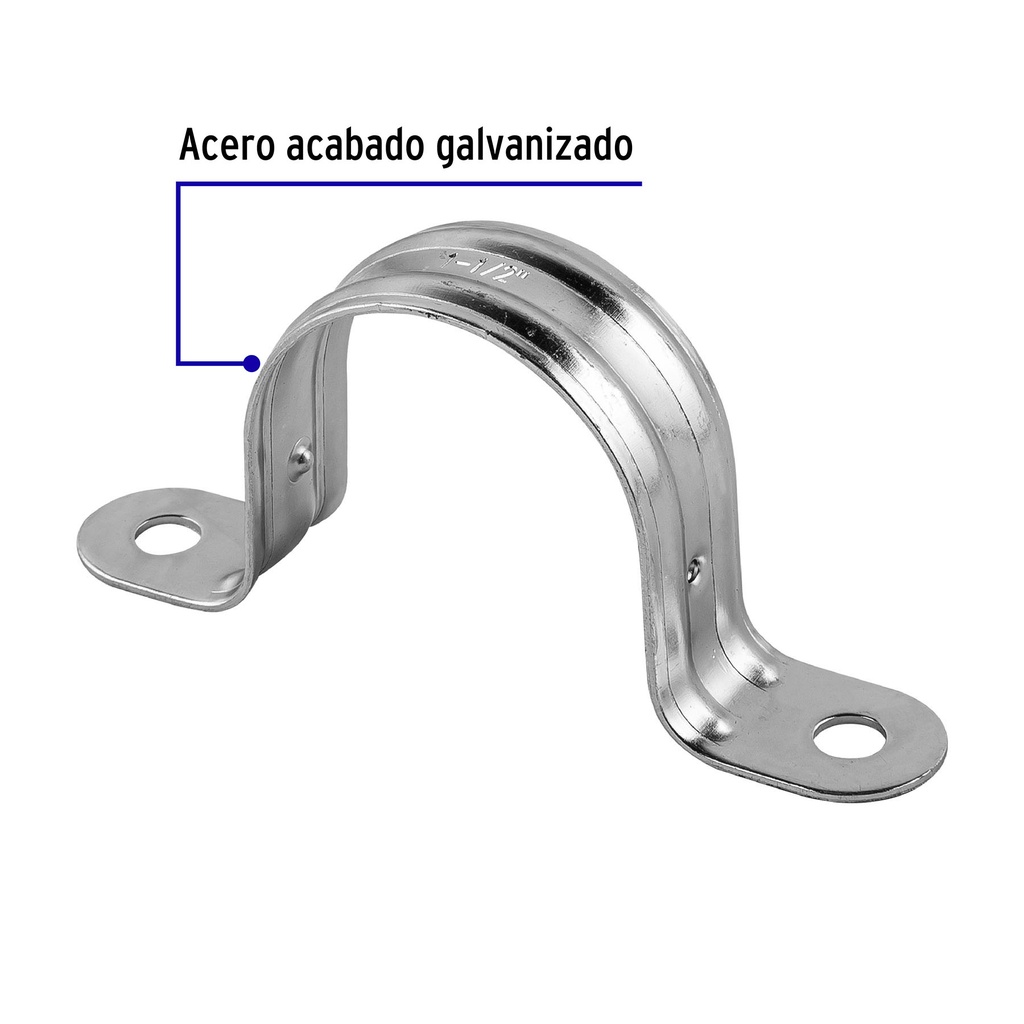 BOLSA CON 5 ABRAZADERAS 1-1/2' TIPO OMEGA PARA TUBO, VOLTECK