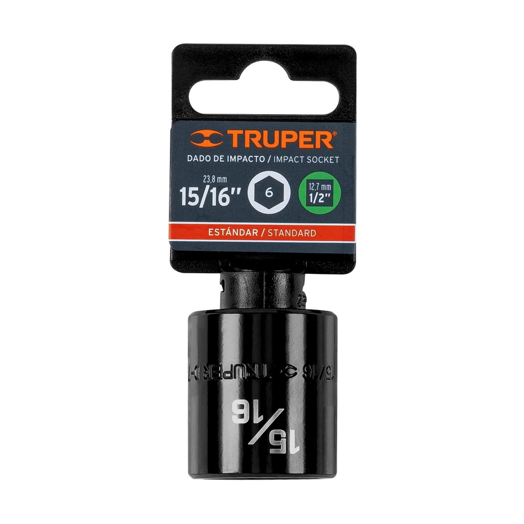 DADO DE IMPACTO DE 15/16', 6 PUNTAS, CUADRO 1/2', TRUPER