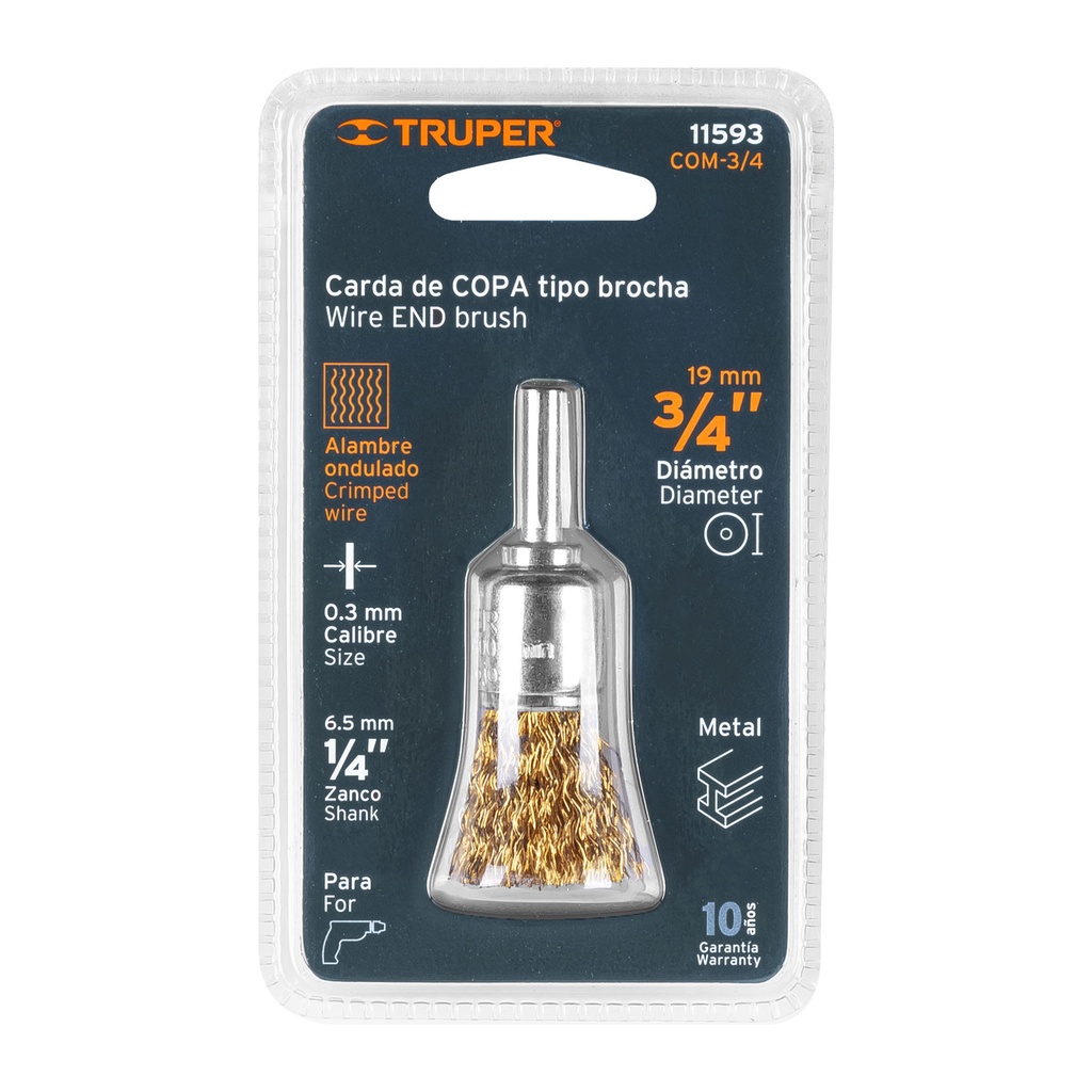 CARDA DE COPA 3/4' ALAMBRE GRUESO PARA TALADRO, TRUPER