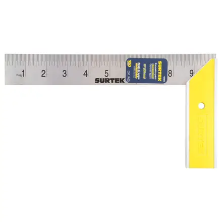 ESCUADRA DE CARPINTERO CON MANGO PLASTICO 10"