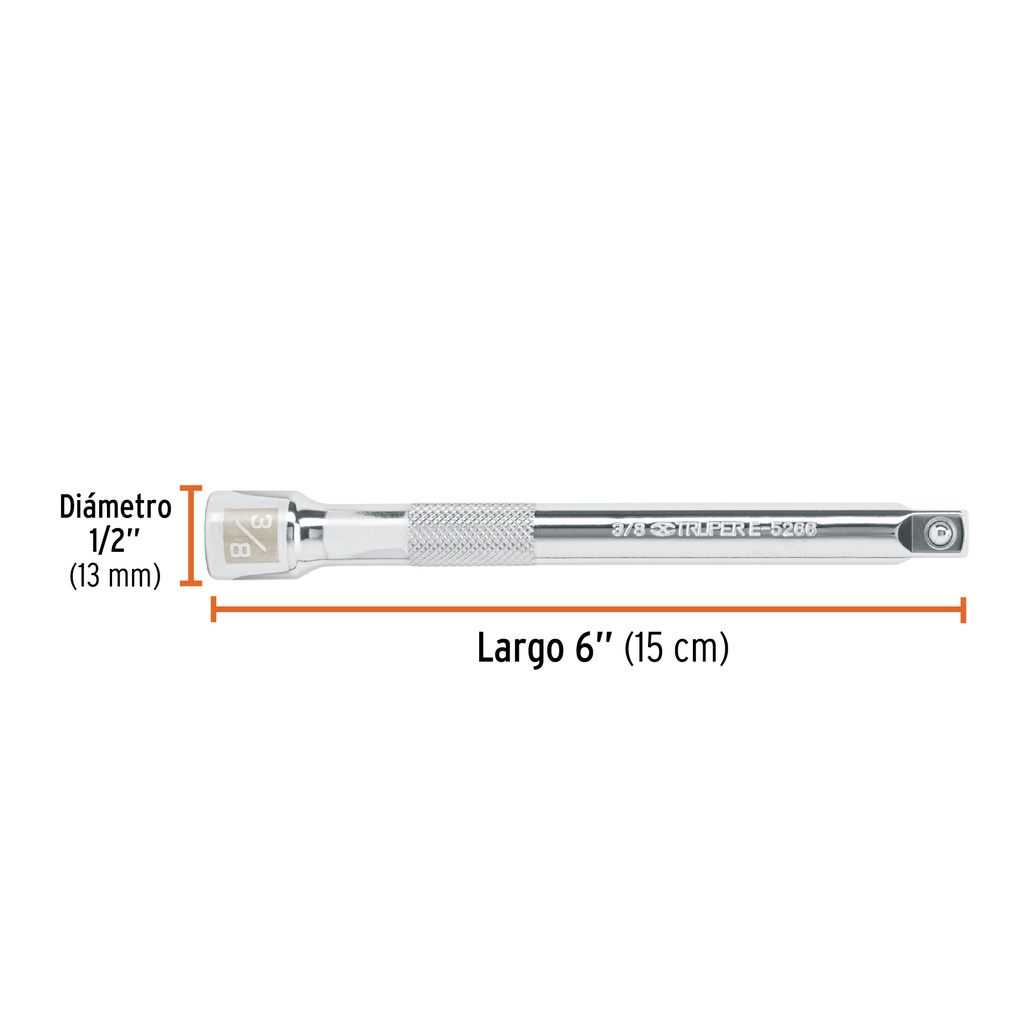 EXTENSION DE 6' PARA MATRACA, CUADRO 3/8', TRUPER