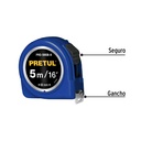 FLEXOMETRO AZUL 5 M CINTA 19 MM, EN TARJETA, PRETUL