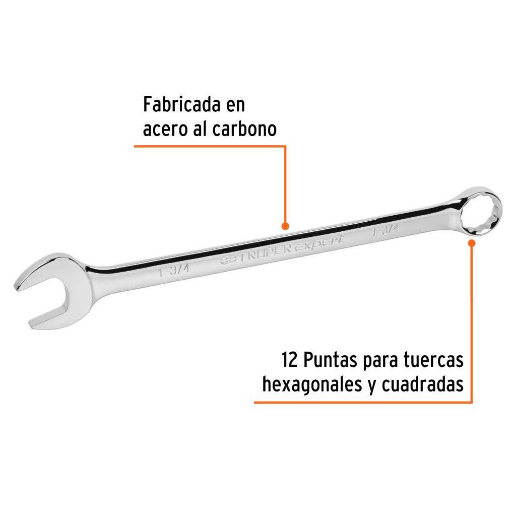 LLAVE COMBINADA EXTRALARGA 1-3/4' X 496 MM DE LARGO, EXPERT