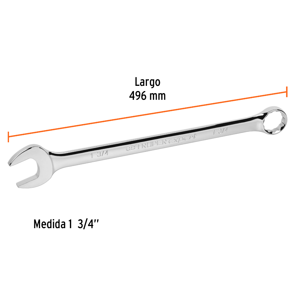 LLAVE COMBINADA EXTRALARGA 1-3/4' X 496 MM DE LARGO, EXPERT