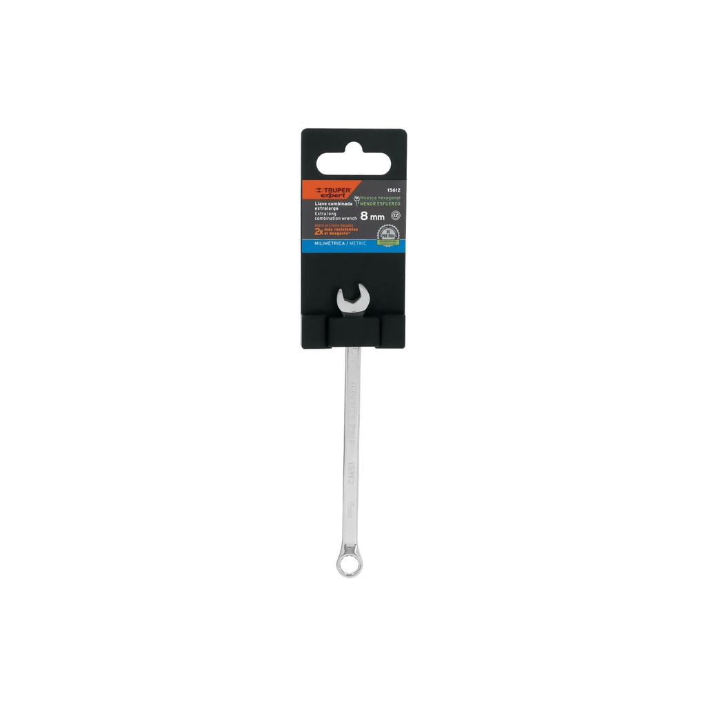 LLAVE COMBINADA EXTRALARGA 8 MM X 145 MM DE LARGO, EXPERT