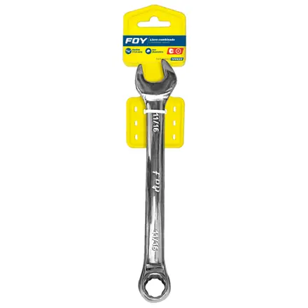 LLAVE COMBINADA PULIDO ESPEJO EN PULGADAS, 12 PUNTAS, 11/16"