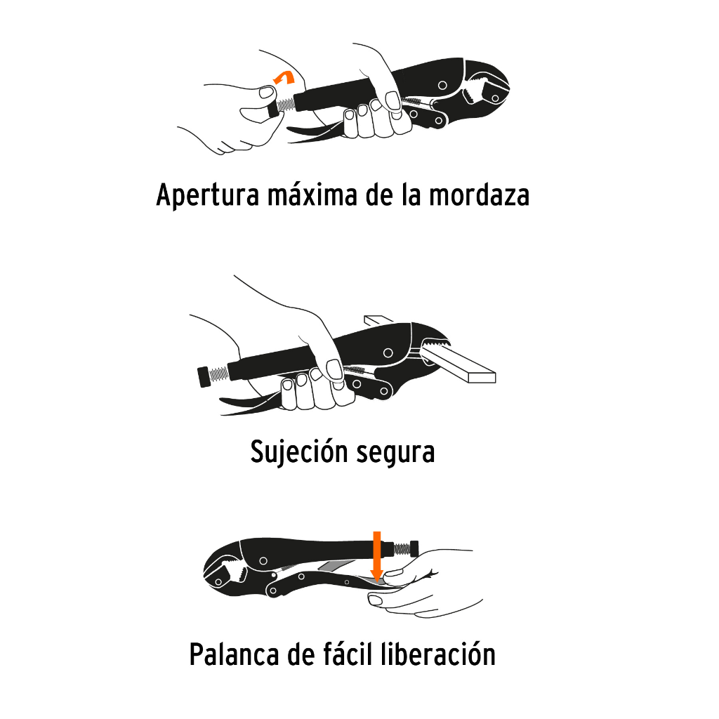 PINZA DE PRESIÓN 10' MORDAZA RECTA, TRUPER 