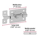 PASADOR DE BARRA PLANA 2' ACABADO CROMO, HERMEX