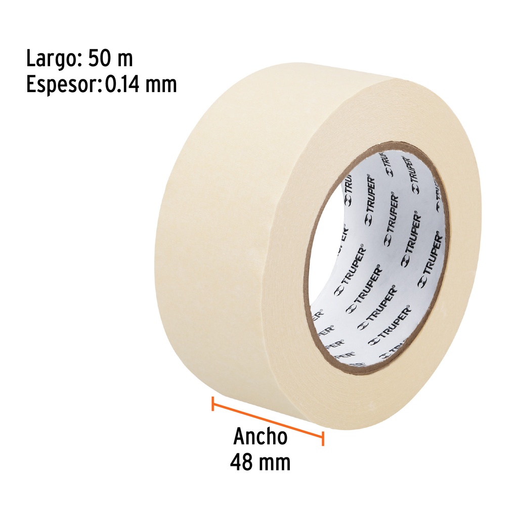 CINTA MASKING TAPE DE 2' X 50 M, TRUPER