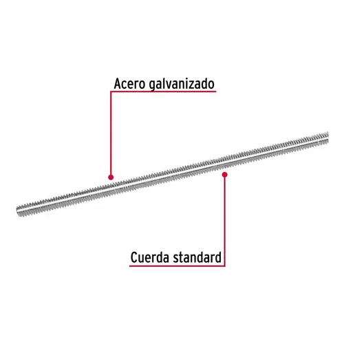 VARILLA ROSCADA DE 1 M X 3/8', FIERO