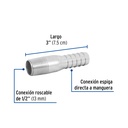 NIPLE DE ACERO GALVANIZADO 1/2' TIPO BOTELLA, FOSET