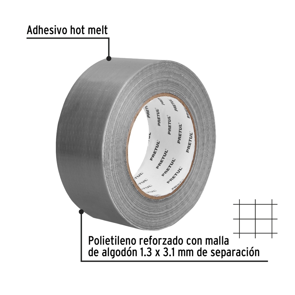 CINTA PARA DUCTO, 50 M, PRETUL