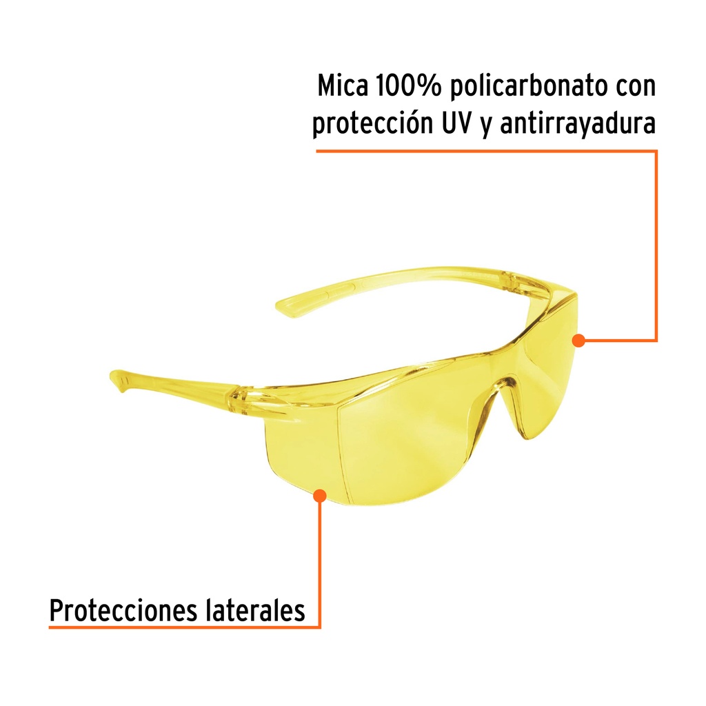 LENTES DE SEGURIDAD AMBAR, TRUPER ULTRALITE