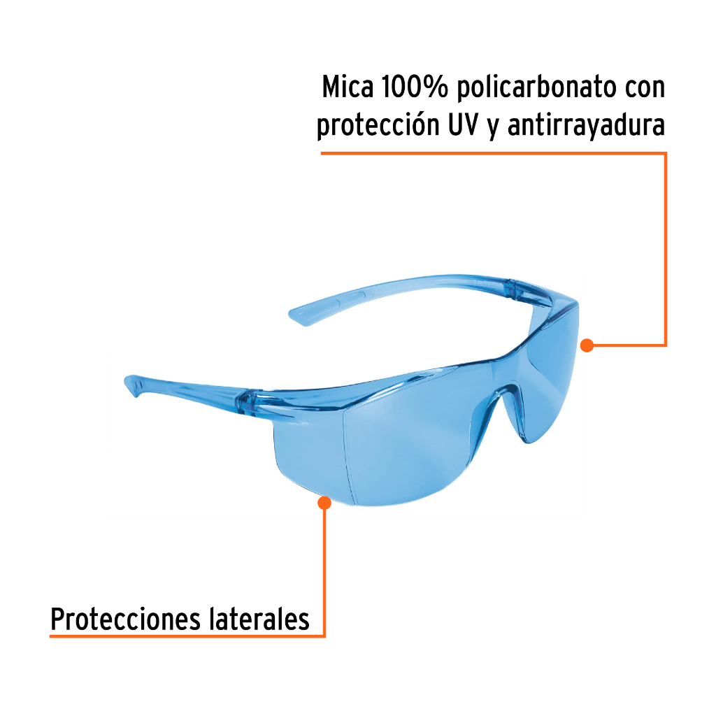 LENTES DE SEGURIDAD AZULES, TRUPER ULTRALITE