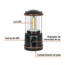 LINTERNA DE LED PARA CAMPAMENTO, TIPO FAROL, DE PILAS 3 D