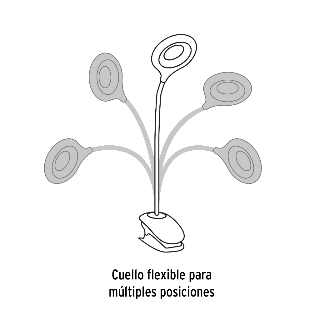 LAMPARA ESCRITORIO LED 4 W RECARGABLE C/CLIP, 3 INTENSIDADES