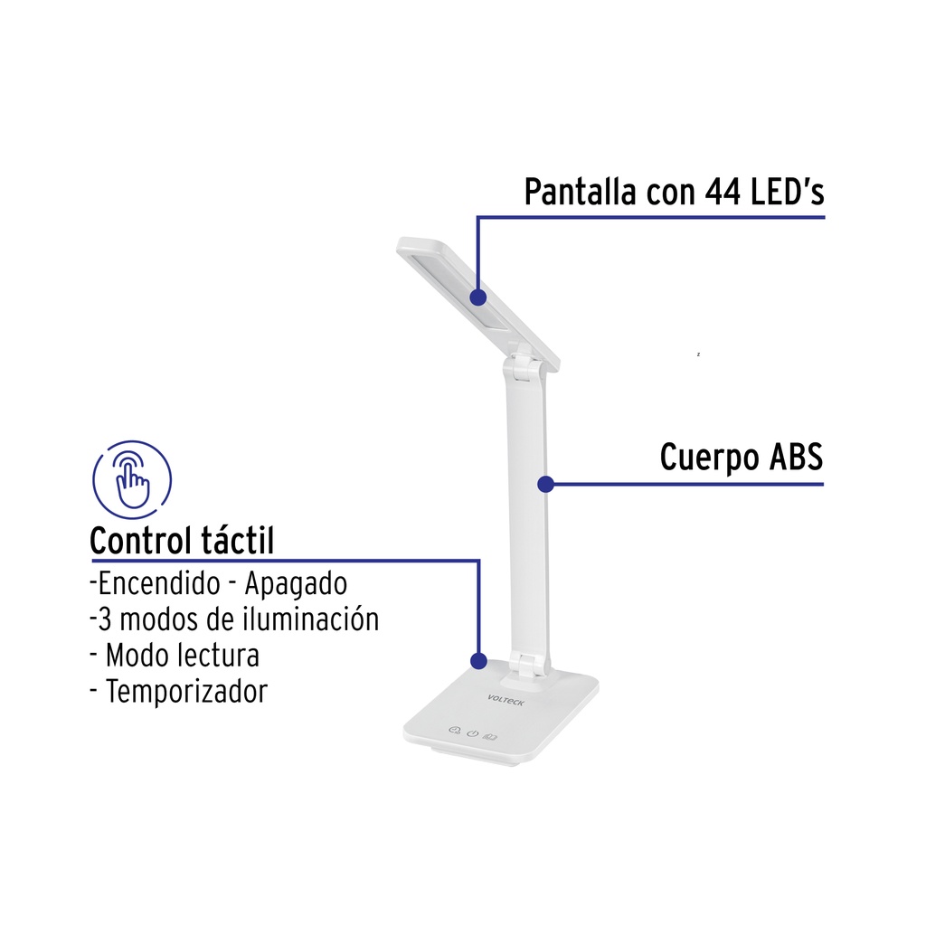 LAMPARA DE LED 8W 5 NIVELES DE ILUMINACION PARA ESCRITORIO