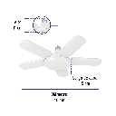 LAMPARA LED TIPO VENTILADOR 50W, 5 ASPAS, 6500K, BASIC