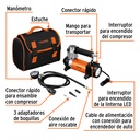 COMPRESOR DE AIRE 12 V PORTATIL, PARA AUTO, INCLUYE MALETIN