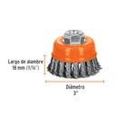 CARDA COPA,ALAMBRE TRENZADO GRUESO, 3',M14',MM PARA ESMERIL