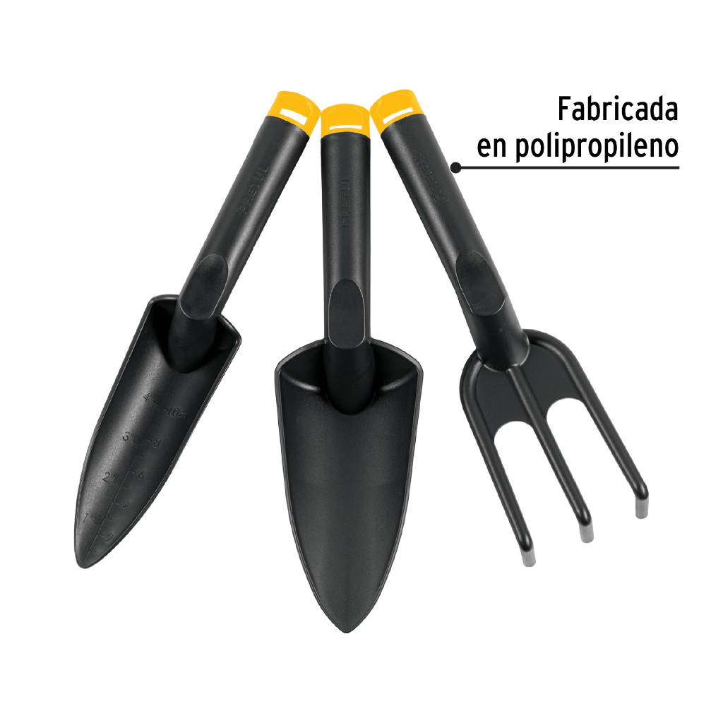 JUEGO DE 3 HERRAMIENTAS DE 11' PARA JARDIN, PRETUL