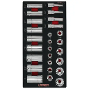 JUEGO DE DADOS CORTOS Y LARGOS CUADRO DE 3/8" EN PULGADAS 26 PIEZAS, CH106-C