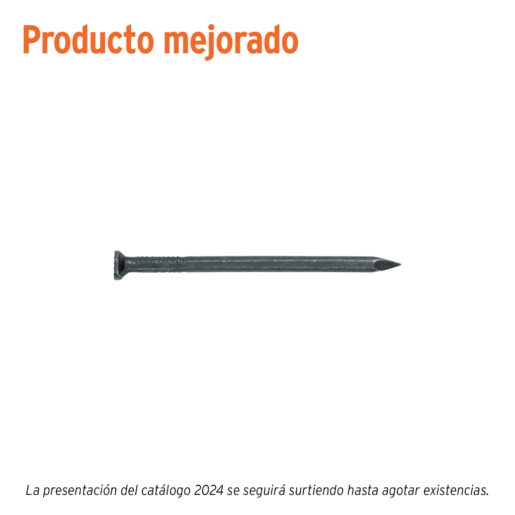 BOLSA CON 1 KG DE CLAVOS PARA CONCRETO NEGROS 2-1/2', FIERO
