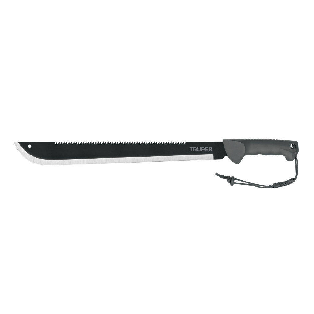 MACHETE DOBLE FILO 18', CACHA INYECTADA, CON FUNDA, TRUPER