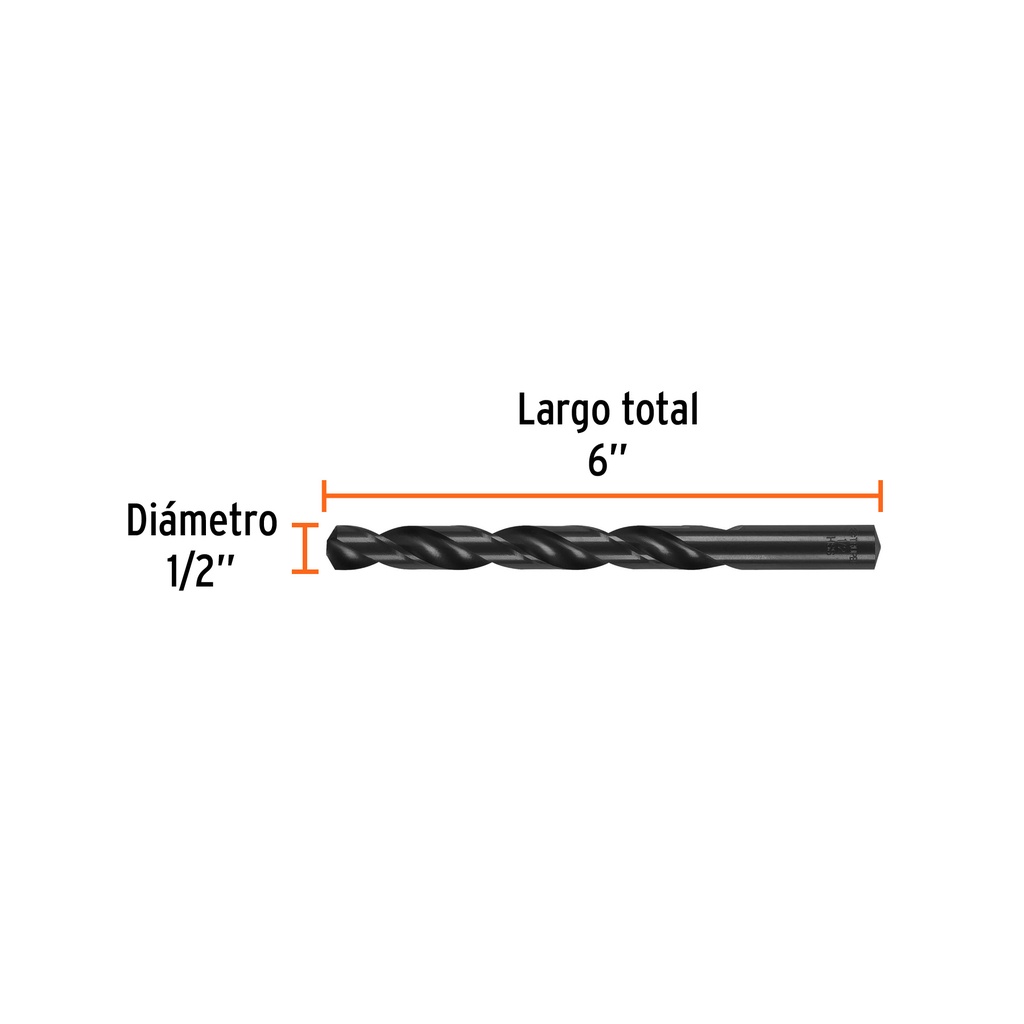 BROCA HSS 1/2' TRUBLACK PARA METAL, TRUPER