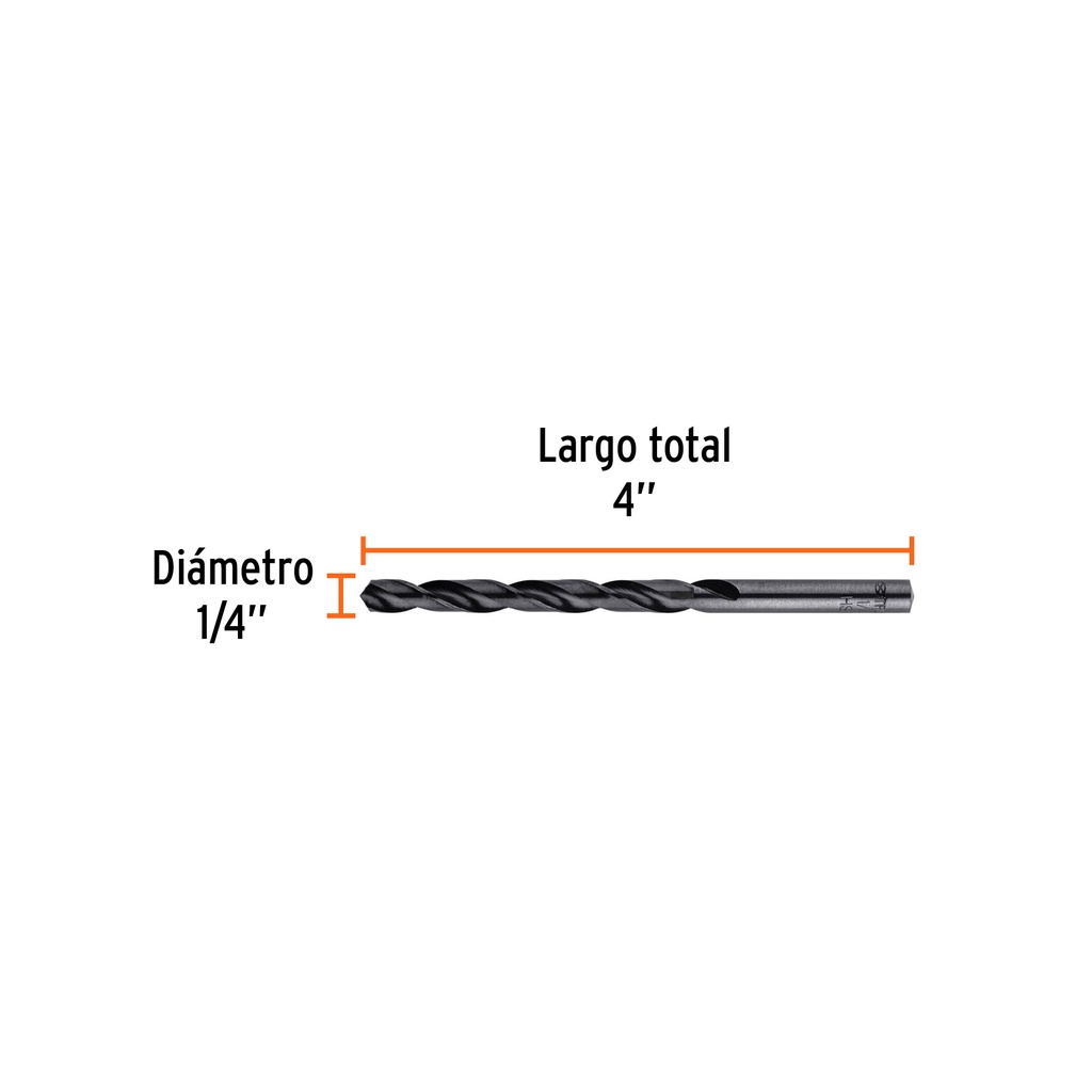 BROCA HSS 1/4' TRUBLACK PARA METAL, TRUPER