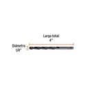 BROCA HSS 1/4' TRUBLACK PARA METAL, TRUPER