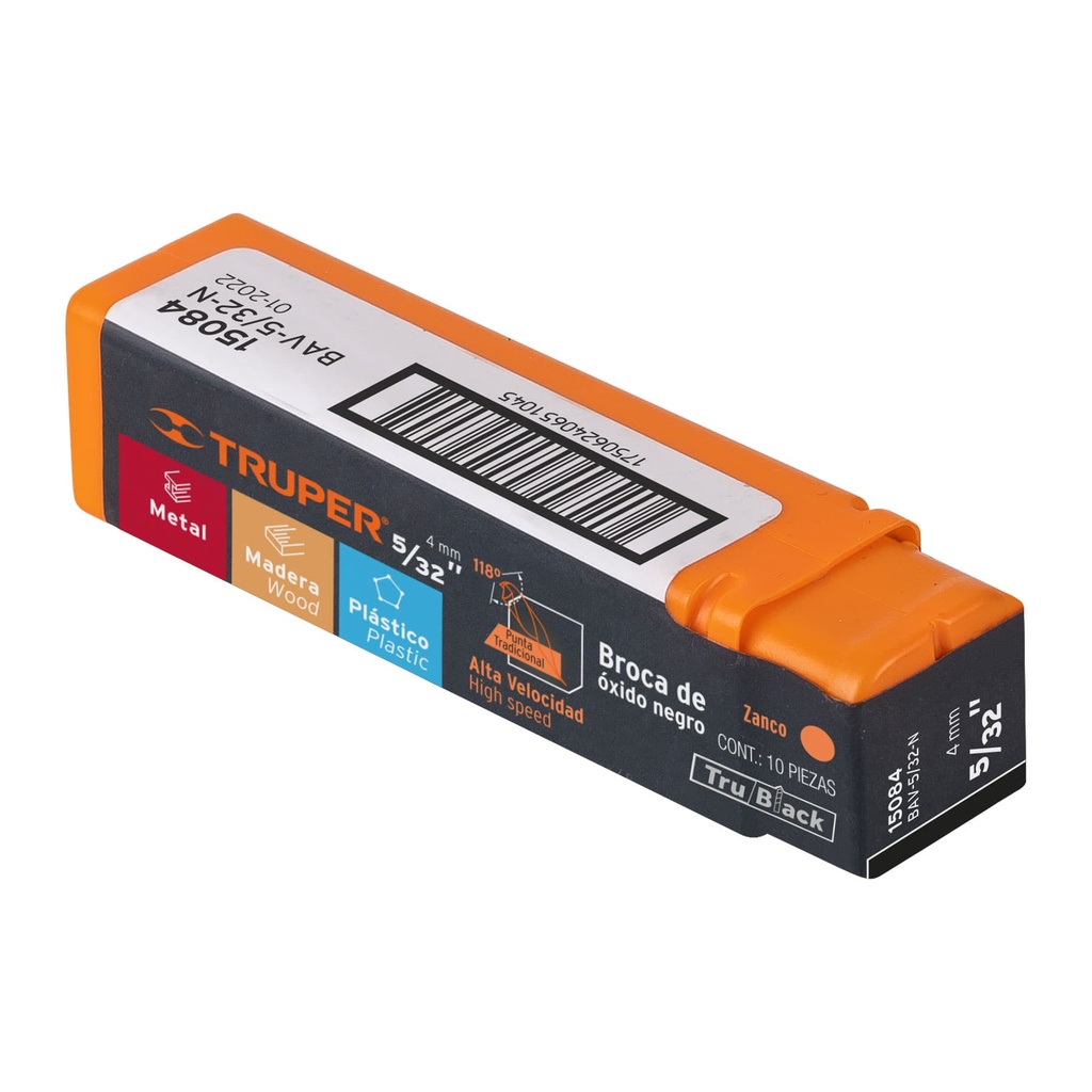 BROCA HSS 5/32' TRUBLACK PARA METAL, TRUPER