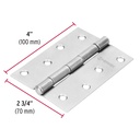 BISAGRA RECTANGULAR 4' ACERO PULIDO, HERMEX