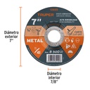 DISCO PARA CORTE DE METAL, TIPO 41, DIAMETRO 7"