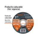 DISCO PARA CORTE DE METAL, TIPO 41, DIAMETRO 7"