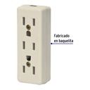 MULTICONTACTO TRIPLE PARA EXTENSION, 2 POLOS + TIERRA