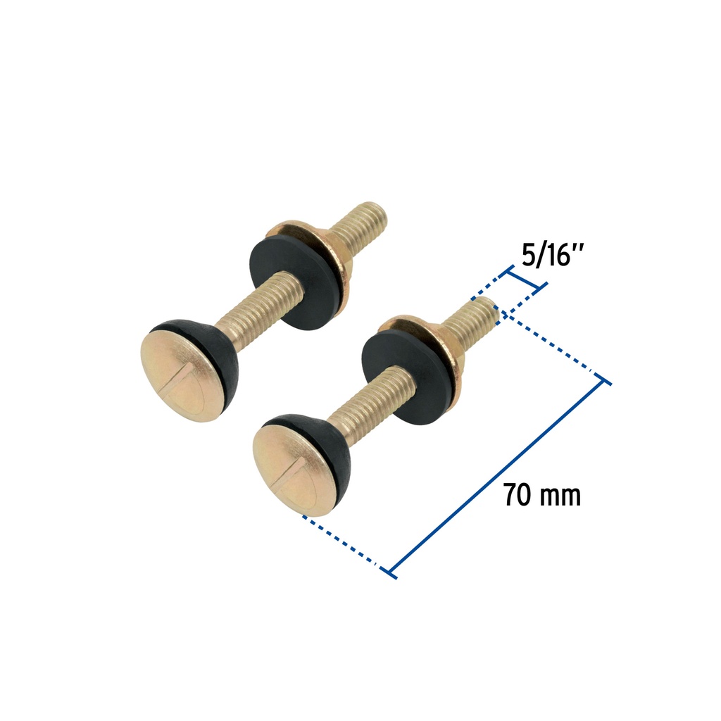BOLSA CON 2 TORNILLOS 5/16' X 70 MM PARA TANQUE DE WC A BASE