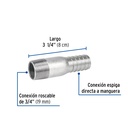 NIPLE DE ACERO GALVANIZADO 3/4' TIPO BOTELLA, FOSET
