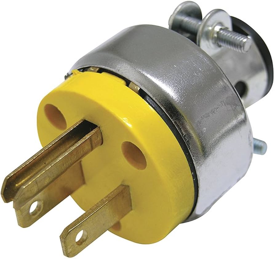 CLAVIJA BLINDADA CON ABRAZADERA ATERRIZADA 15A 127V