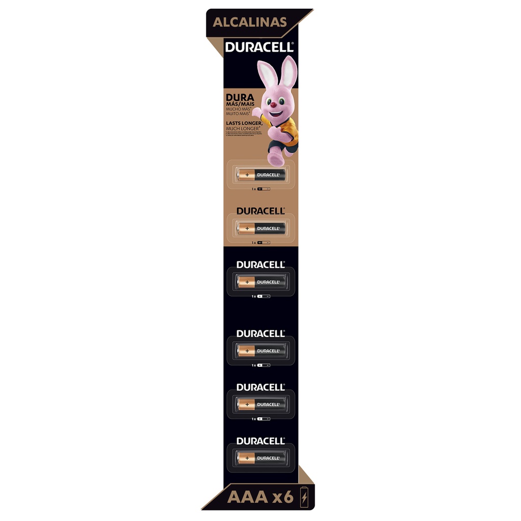 PILA ALCALINA AAA DURACELL TIRA DESPRENDIBLE