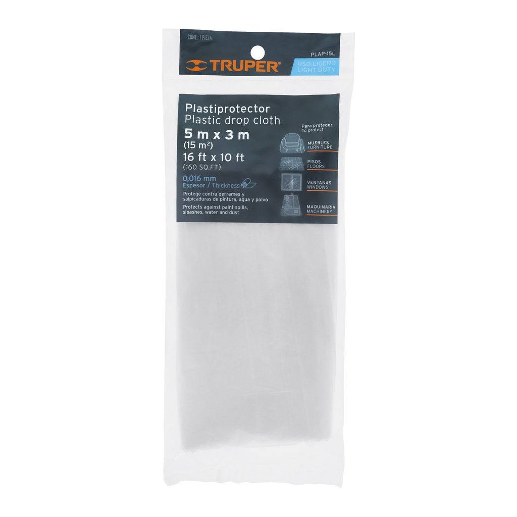 PLASTIPROTECTOR 5 X 3 M, USO LIGERO, TRUPER
