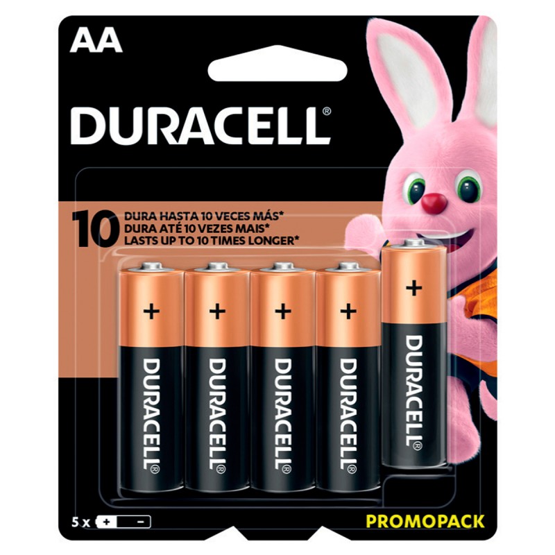 PILA ALCALINA DURACELL® "AAA", 5 PIEZAS
