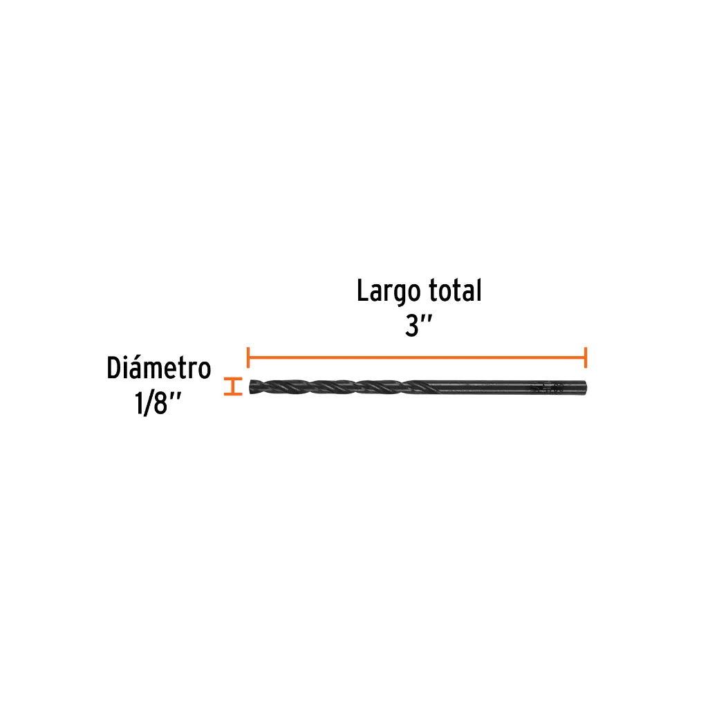 BROCA HSS 1/8' TRUBLACK PARA METAL, TRUPER