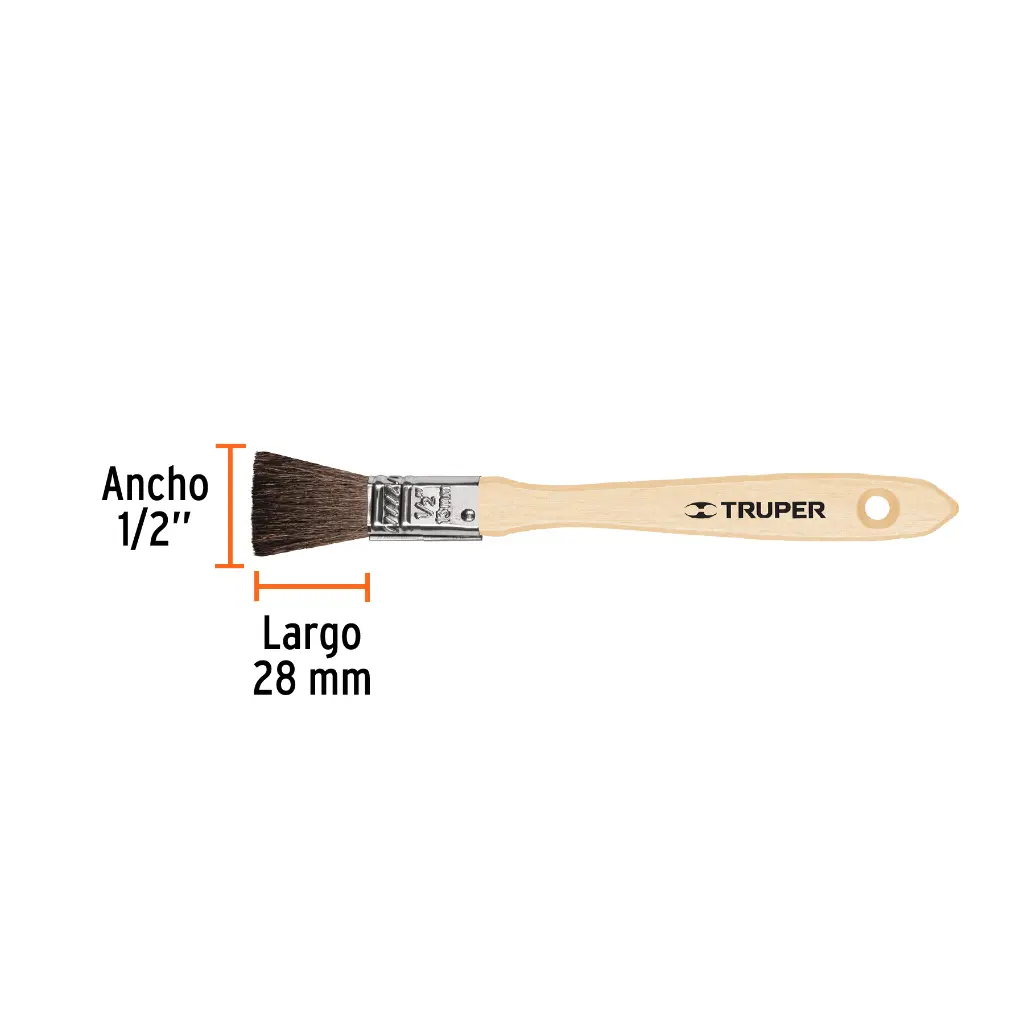 BROCHA PELO DE CAMELLO DE 1/2' CON MANGO DE MADERA, TRUPER