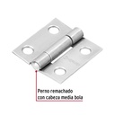 BISAGRA RECTANGULAR 1' ACERO PULIDO, HERMEX
